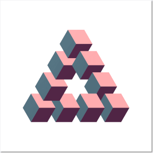 Optical illusion triangle #3 - pink & purple Posters and Art